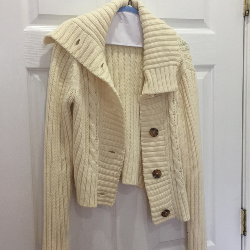 Cream Colored Sweater Jacket